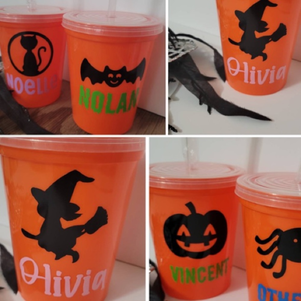 Choose 2 Custom Kid Halloween Designs-Cups Used are Shown in last slide